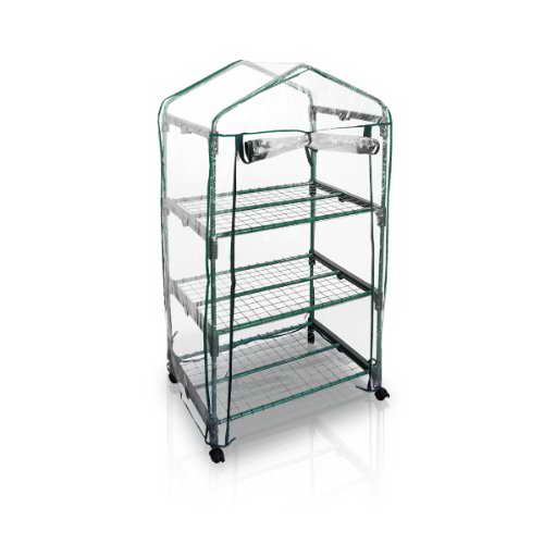 Berlan Gewächshaus 69 x 49cm x 3 mit Rollen BGH69X49-PVC - 1