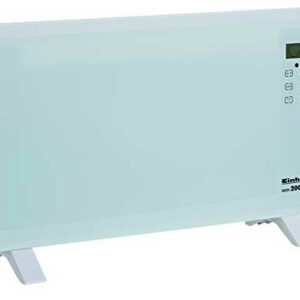 Einhell Glaskonvektor Heizung GCH 2000 W (2000 Watt, 2 Heizstufen, LCD-Display, Touchscreen, Timer, Fernbedienung, modernes Design, Stand- oder Wandgerät) weiß - 1