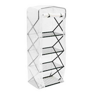 Relaxdays Foliengewächshaus klein faltbar HBT 160 x 65 x 44 cm Tomatenhaus zur Anzucht von Tomaten 4 Etagen Tomatengewächshaus als Frühbeet und Tomatenzelt zum Falten UV beständig, grün - 1