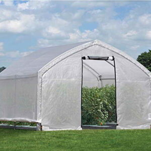 ShelterLogic Foliengewächshaus, Gewächshaus, Tomatenhaus 13,8m² // 370x300x270 cm (BxTxH) // Folienhaus & Folienzelt - 1