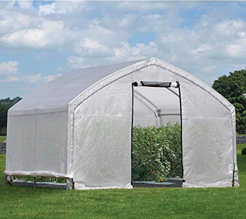 ShelterLogic Foliengewächshaus, Gewächshaus, Tomatenhaus 13,8m² // 370x300x270 cm (BxTxH) // Folienhaus & Folienzelt - 1