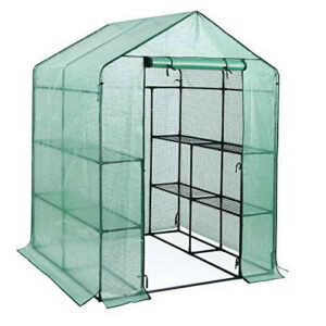 Songmics Foliengewächshäuser Tomatenhaus mit 130 g/m² PE 143 x 143 x 195 cm GWP12L - 1