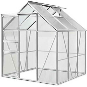 Aluminium Gewächshaus 5,85m³ / 7,6m³ Alu Gartenhaus Treibhaus Frühbeet - 1