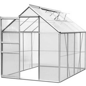 Aluminium Gewächshaus 7,6 m³ M3 Treibhaus Gartenhaus Frühbeet Pflanzenhaus Aufzucht 250 x 190 x 195cm - 1