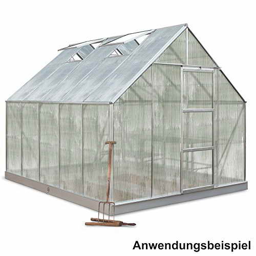 Halls Gewächshaus 257x322cm 8,3m² Universal108 Aluminium Polycarbonat Treibhaus - 1