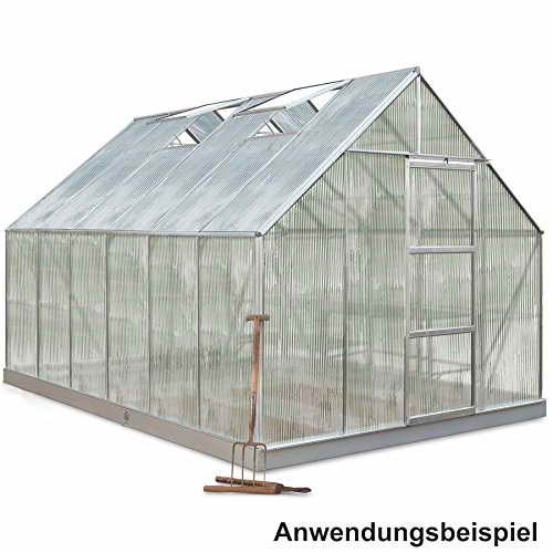 Halls Gewächshaus 257x384cm 9,9m² Universal128 Aluminium Polycarbonat Treibhaus - 1