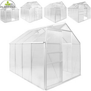 PLANTASIA® Alu Gewächshaus, 3,94 m³ - 9,42 m³, 6 mm Hohlkammerplatten (Kompletteindeckung), Aufbauvideo - 1