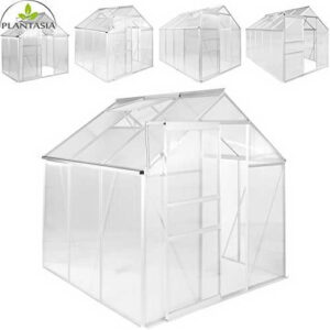 PLANTASIA® Alu Gewächshaus, 3,94 m³ - 9,42 m³, 6 mm Hohlkammerplatten (Kompletteindeckung), Aufbauvideo - 1