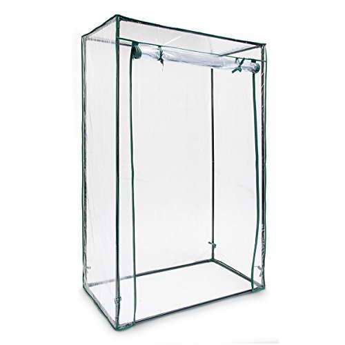 Relaxdays Tomatengewächshaus ca. 150 cm hoch, Stecksystem - Stahlrohr + Folie - 1