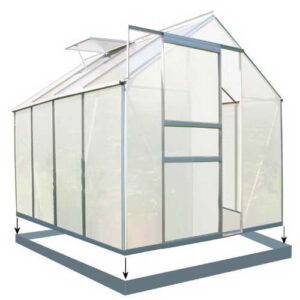 Zelsius - Aluminium Gewächshaus, Garten Treibhaus in verschiedenen Größen, mit Hohlkammerstegplatten, wahlweise mit Stahl-Fundament-Rahmen (190 x 250 cm - 6 mm Platten, mit Fundament) - 1