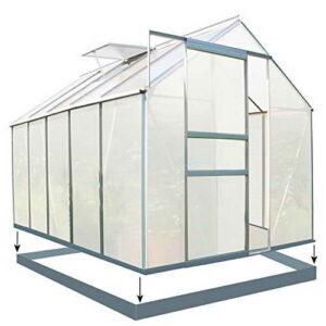 Zelsius - Aluminium Gewächshaus, Garten Treibhaus in verschiedenen Größen, mit Hohlkammerstegplatten, wahlweise mit Stahl-Fundament-Rahmen (190 x 310 cm - 6 mm Platten, mit Fundament) - 1