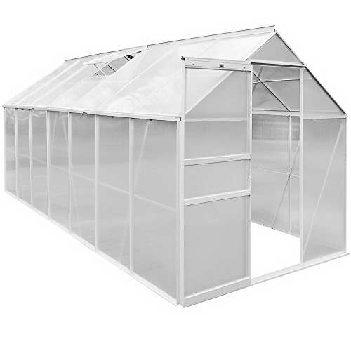 Aluminium Gewächshaus 15,93 m³ Treibhaus Gartenhaus Frühbeet Pflanzenhaus Aufzucht - 