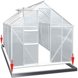 Gewächshaus Alu 7m² 280 x 250 cm Stahlfundament Treibhaus Gartenhaus Frühbeet Fundament -