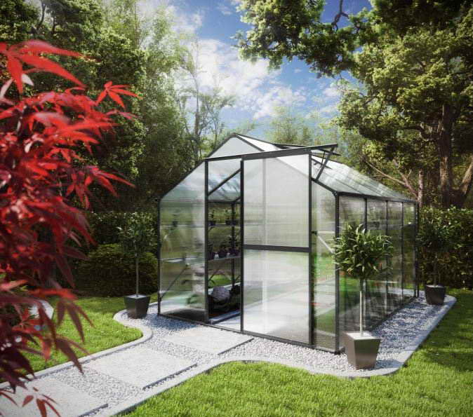 KGT Gewächshaus für Garten & Pflanzenhaus Flora IV moosgrün