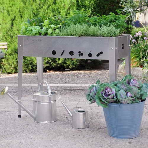 Balkon-und Terrassen-Hochbeet "Nostalgie" Zinkfarben - 