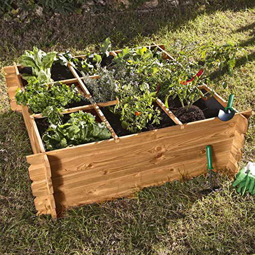 Hochbeet XL 120x120x40cm Minigemüsegarten Kräutergarten Minibeet Blumen Garten Haube Folie - 