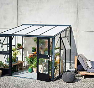 JULIANA Anlehngewächshaus Veranda 6,6, BxT: 296x221 cm, schwarz-silber schwarz, silberfarben -