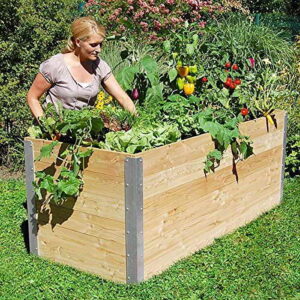 Lärchenholz-Hochbeet mit Frühbeet Typ Allgäu - 