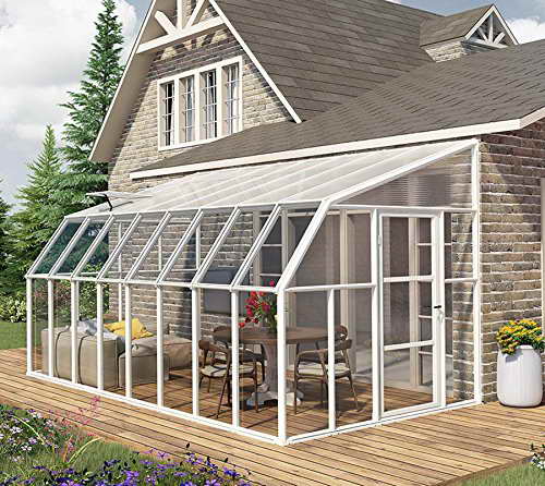 RION Kunststoff Anlehngewächshaus / Wintergarten "Sun Room 410" (632x 258 x 266cm (TxBxH) + Dachfenster - 