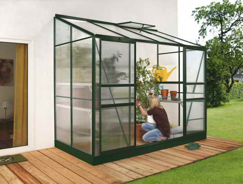 Vitavia Anlehngewächshaus Ida 3300 HKP 4 mm 3,30 m², dunkelgrün -