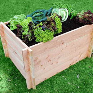Bio Hochbeet aus Holzbohlen "GRÖN L-80" - widerstandsfähiges Douglasienholz, Zusammenbau ohne Werkzeug, schadstofffrei, GrünerGarten - ohne Chemie (110x80x75cm B/T/H) ... -