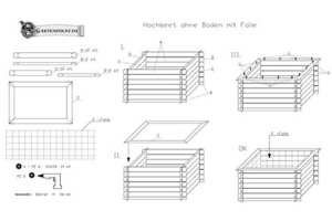 Hochbeet 150x100x82 cm aus Holz imprägniert ohne Boden von Gartenpirat® - 