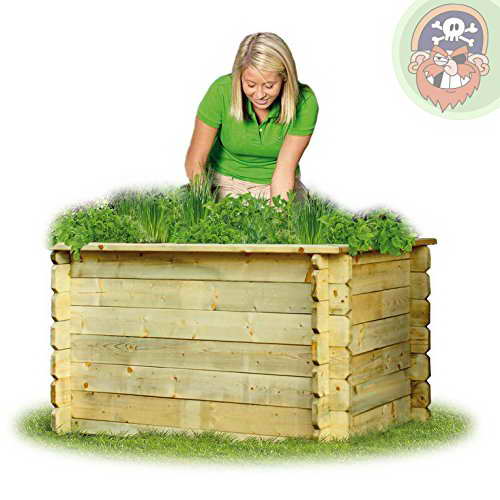 Hochbeet 150x100x82 cm aus Holz imprägniert ohne Boden von Gartenpirat® - 