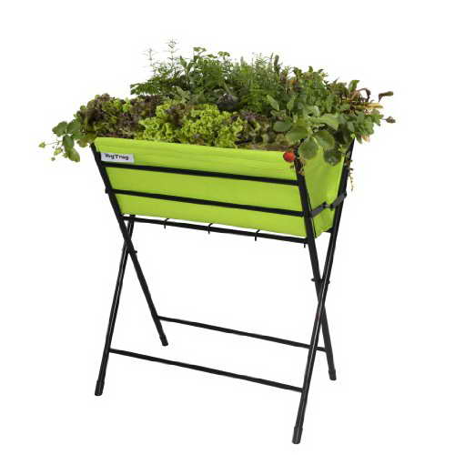 VegTrug Poppy Hochbeet, Pflanztasche aus Filz, Limettengrün / Schwarz, POPKT009LG -